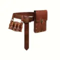 Medieval Vintage Leather Belt Steampunk Potion Bottle Pouch Waist Cincher Costume - Set (380g)