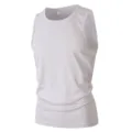 Men's breathable mesh sports tank top in light grey, casual sleeveless workout shirt. - S / Silver Gray