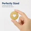 Gold polished stainless steel heart cutout round metal disk pendant for DIY jewelry - Gold