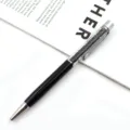 Elegant black metal ballpoint pen with sparkling black crystals in clear barrel - Black With Black Rhinestone