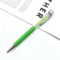 Elegant green crystal metal ballpoint pen with silver accents for office and gifting - Grass Green