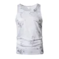 Men fitness sports sleeveless tank top breathable running gym workout base layer activewear - S / White Camo
