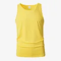 Men's Solid Color Crew Neck Sports Tank Top Breathable Fitness Sleeveless Training Vest - S / Lemon Yellow