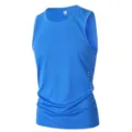 Blue mens breathable sports tank top, casual sleeveless athletic shirt color variant. - S / Blue