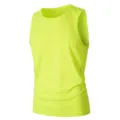 Men's Neon Yellow Athletic Tank Top Breathable Mesh Sleeveless Round Neck Workout Shirt - S / Neon Yellow