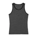Men's Summer Casual Black and Grey Striped Breathable Sleeveless Tank Top New Shirt - S / Gray