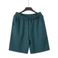 Men's summer casual sports shorts dark green textured loose beach shorts comfortable apparel - S / Dark Green