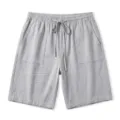 Shorts gris décontracté pour homme avec taille élastique à cordon et poches pour l'été. - S / Gris clair