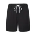 Mens black casual shorts with white drawstring summer relaxed fit streetwear athletic bermuda - S / Black