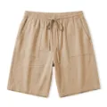 Herren Khaki Freizeit Shorts Sommer Kordelzug Einfarbig Atmungsaktiv Strand Fünf-Viertel-Hose - Khaki