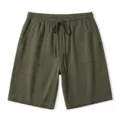Herren Freizeitshorts in Armeegrün mit bequemem Gummizug und Kordelzug Taschen. - Armeegrün