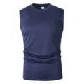 Canotta Senza Maniche Blu Scuro Uomo Asciugatura Rapida Sport Fitness Palestra Top - Taglia S / Top / Blu navy