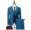Ensemble de costume d'affaires 3 pièces pour homme avec veste, gilet et pantalon formel. - Taille US/UE M / Haut Et Bas / Bleu lac