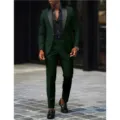 Ανδρικό Σκούρο Πράσινο Slim Fit Κοστούμι Σμόκιν Δύο Τεμαχίων για Γάμο και Επιχειρήσεις - Μέγεθος ΗΠΑ/ΕΕ XXS / Πράσινο του Στρατού