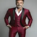 Men's business casual 3-piece suit slim fit wedding groom tuxedo formal wear jacket vest pants - US Size M / Set / Burgundy