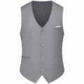 Gilet de costume homme d'affaires slim fit élégant formel gilet gris pour bureau top. - Gris clair