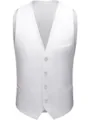 Men's white business suit vest slim fit formal waistcoat casual four-season design - US Size M / White