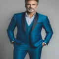 Men's slim fit three-piece blue tuxedo suit set for wedding, business, and formal events. - Lake Blue