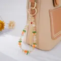 Chinesischer Handy-Anhänger aus Perlen mit niedlichen orangefarbenen Persimone-Motiven - Orange Persimone Stil / Persimone Quaste Anhänger (Orange)