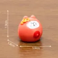 Cute miniature red fortune cat figurine with 1.9cm dimensions for micro landscape DIY decor - Gold Coin Cat
