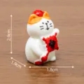 Miniature lucky cat figurine with dimensions 2.9cm height for DIY dollhouse decor - Blessing Cat