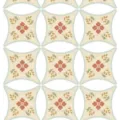 Adesivi per piastrelle a fiori vintage per la decorazione di pavimenti e pareti - Floreale Rosso Scuro Base Beige (SK34001)