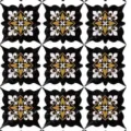 Vintage fleur-de-lis marble pattern diagonal tile sticker for home floor decoration - Black White Iris Geometric (SK34006)
