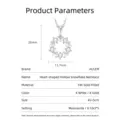 Collier en Moissanite en forme de cœur or 14 carats Bijoux élégants - Détail du produit - Style Cœur Flocon de Neige Épissé / Ton Or Blanc