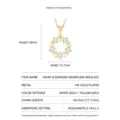 Collier avec pendentif cœur en moissanite plaqué or 14K et motif flocon évidé - Style Cœur Flocon de Neige Épissé / Or K