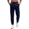 Pantaloni Tuta Uomo in Tessuto Waffle Casual Comodi Blu Scuro Vestibilità Regolare - Taglia S / Blu Marino Stile 1