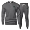 Mens casual long sleeve sweatshirt and sweatpants tracksuit set autumn winter grey - S / Top And Bottom / Dark Gray