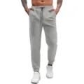 Pantaloni della tuta grigi da uomo in tessuto waffle, vestibilità comoda sportiva. - Taglia S / Grigio Chiaro