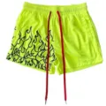 Men's Neon Mesh Sports Shorts Quick Dry Breathable Gym Fitness Running Casual Summer Wear - S / Fluorescent Green