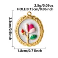 Detailed view of enamel tulip pendant featuring precise height, width, and weight specifications - Tulip Flower Pendant (S3658-G-W)