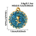 Close-up showing measurements and weight of the blue glitter tulip flower pendant - Tulip Flower Pendant (S3671-G)