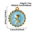 Detailed view of enamel tulip charm with dimensions 1.8x1.6cm for DIY jewelry - Tulip Flower Pendant (S3671-G-S)
