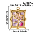 Detail of flower pendant charm with dimensions 2x1.5cm and 2g weight - Tulip Flower Pendant (S3672-G-Purple)