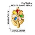 Detailed size measurements for colorful enamel flower pendant with 0.1cm hole and 1.5g weight - Colorful Flower Pendant (S3675-G)