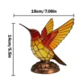 Dekorative bunte Kolibri-Skulptur aus Harz mit Größenangaben 18 cm mal 14 cm - Roter Kolibri Nachtlicht (USB Schalter)