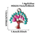 Colorful Tree of Life charm pendant in stainless steel with pink and teal enamel - Tree of Life Pendant (S3650-S) / Silver
