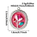 Enameled pink tulip flower pendant charm with dimensions and weight for jewelry DIY - Tulip Flower Pendant (S3658-S-R) / Silver Base Red