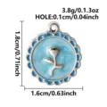 Elegant stainless steel tulip flower charm pendant with light blue enamel for DIY jewelry - Tulip Flower Pendant (S3671-S-S)
