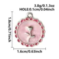 Pink enamel tulip pendant in stainless steel with size and weight measurements. - Tulip Flower Pendant (S3671-S-Pink)