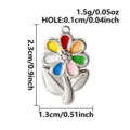 Colorful stainless steel tulip flower charm pendant showing size and weight specifications - Colorful Tulip Pendant (S3675-S)