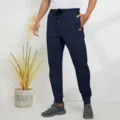 Pantaloni sportivi da uomo in maglia comfort flessibile tuta per lo stile quotidiano - Taglia M / Blu Notte