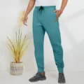 Pantalon dejogging homme en tricot sarouel decontracte bleu vert elastique variante - Bleu lac
