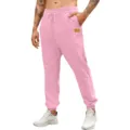Stunning pink men's casual sweatpants featuring comfortable drawstring waist for daily wear. - S / Pink