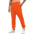 Men's Orange Casual Drawstring Cuffed Sweatpants Comfortable Sports Fitness Pants - Orange