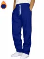Comfortable solid color casual sweatpants with drawstring for daily wear and gym fitness. - S / Bottoms / Sapphire Blue