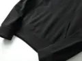 Men black fleece hoodie front pocket detail close up shot casual daily wear top new - Black